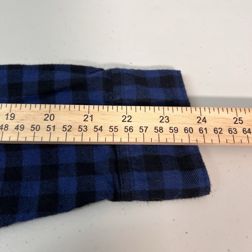 Madewell Shirt Womens Slim Medium Flannel Blue Black Gingham Cabincore Cabincore - Picture 9 of 10